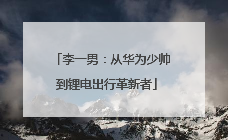 李一男：从华为少帅到锂电出行革新者