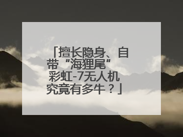 擅长隐身、自带“海狸尾” 彩虹-7无人机究竟有多牛？