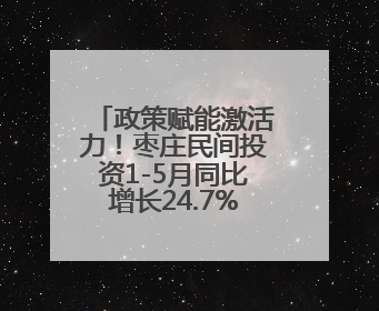 政策赋能激活力！枣庄民间投资1-5月同比增长24.7%，居全省第二