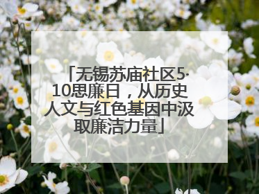 无锡苏庙社区5·10思廉日，从历史人文与红色基因中汲取廉洁力量