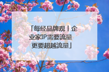 每经品牌观丨企业家IP需要流量 更要超越流量