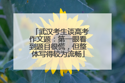 武汉考生谈高考作文题：第一眼看到题目很慌，但整体写得较为流畅