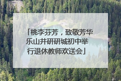 桃李芬芳，致敬芳华 乐山井研研城初中举行退休教师欢送会