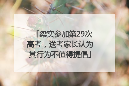 梁实参加第29次高考，送考家长认为其行为不值得提倡