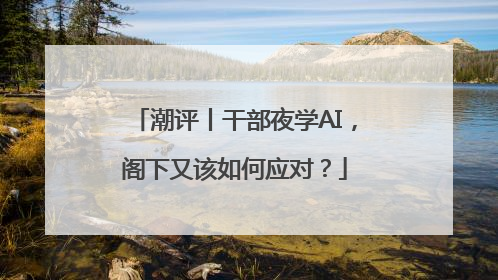 潮评丨干部夜学AI，阁下又该如何应对？