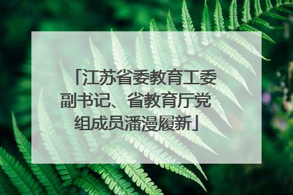 江苏省委教育工委副书记、省教育厅党组成员潘漫履新