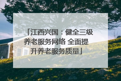江西兴国：健全三级养老服务网络 全面提升养老服务质量