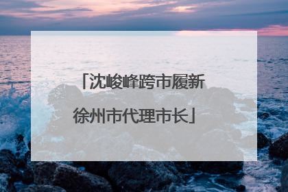 沈峻峰跨市履新徐州市代理市长