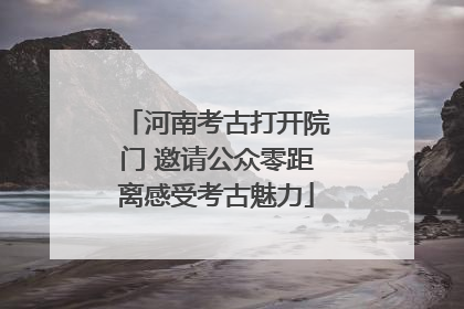 河南考古打开院门 邀请公众零距离感受考古魅力