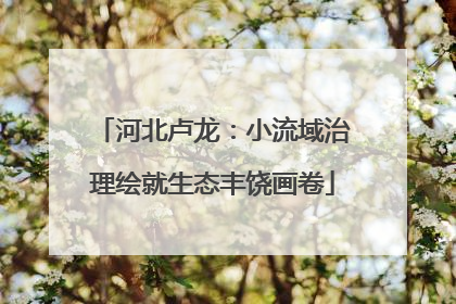 河北卢龙：小流域治理绘就生态丰饶画卷