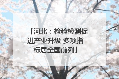 河北：检验检测促进产业升级 多项指标居全国前列