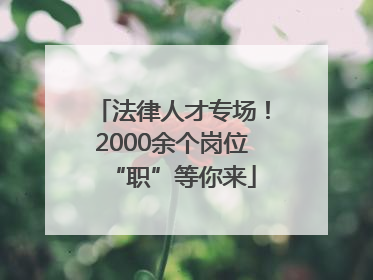 法律人才专场！2000余个岗位“职”等你来