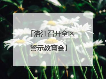 洛江召开全区警示教育会
