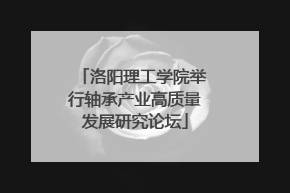 洛阳理工学院举行轴承产业高质量发展研究论坛