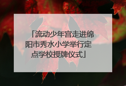 流动少年宫走进绵阳市秀水小学举行定点学校授牌仪式