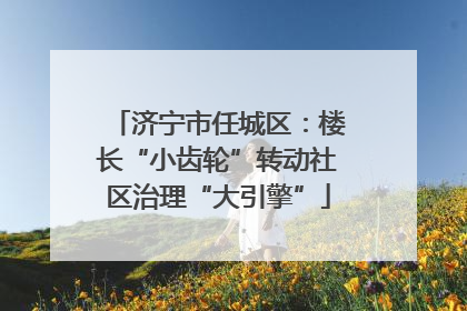 济宁市任城区：楼长“小齿轮”转动社区治理“大引擎”