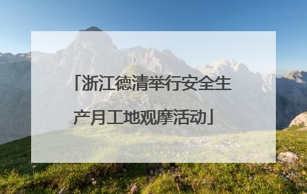 浙江德清举行安全生产月工地观摩活动
