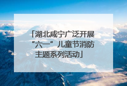 湖北咸宁广泛开展“六一”儿童节消防主题系列活动