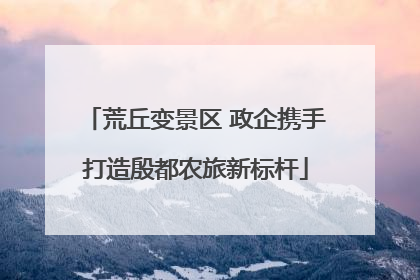 荒丘变景区 政企携手打造殷都农旅新标杆
