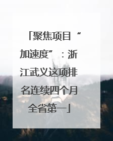聚焦项目“加速度”：浙江武义这项排名连续四个月全省第一