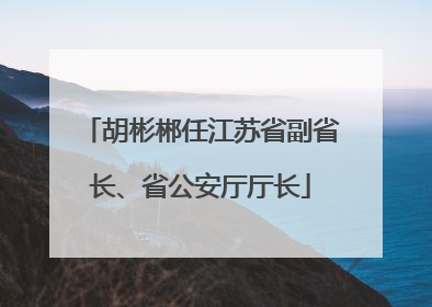 胡彬郴任江苏省副省长、省公安厅厅长