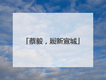 蔡毅，履新宣城