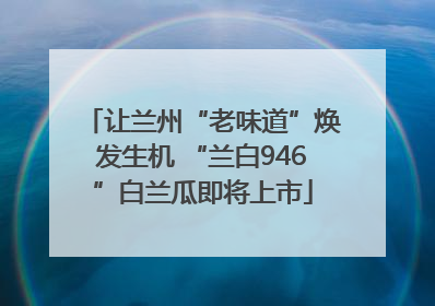 让兰州“老味道”焕发生机 “兰白946”白兰瓜即将上市