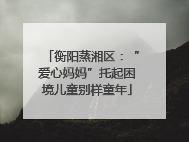 衡阳蒸湘区：“爱心妈妈”托起困境儿童别样童年