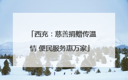 西充：慈善捐赠传温情 便民服务惠万家