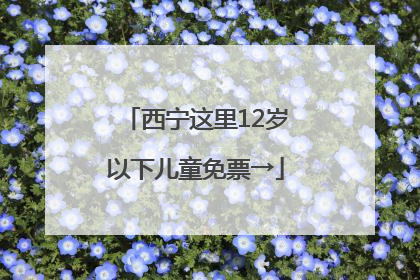 西宁这里12岁以下儿童免票→