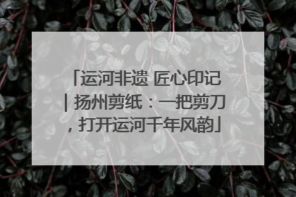 运河非遗 匠心印记｜扬州剪纸：一把剪刀，打开运河千年风韵