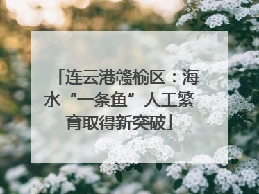 连云港赣榆区：海水“一条鱼”人工繁育取得新突破