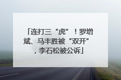 连打三“虎”！罗增斌、马丰胜被“双开”，李石松被公诉