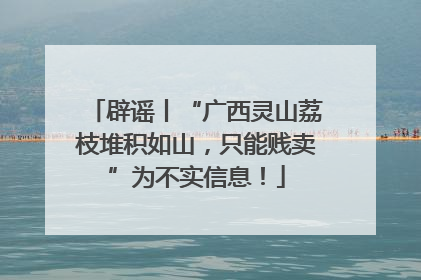 辟谣丨“广西灵山荔枝堆积如山，只能贱卖”为不实信息！