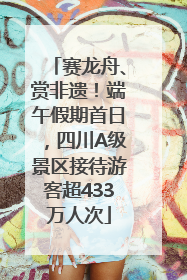 赛龙舟、赏非遗！端午假期首日，四川A级景区接待游客超433万人次