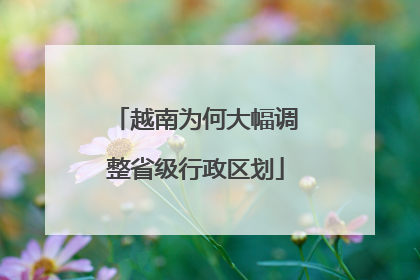 越南为何大幅调整省级行政区划