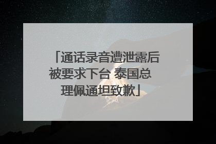 通话录音遭泄露后被要求下台 泰国总理佩通坦致歉