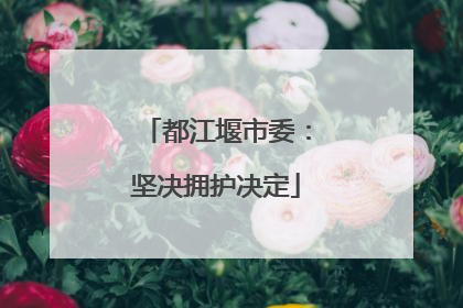 都江堰市委：坚决拥护决定