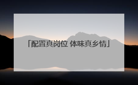 配置真岗位 体味真乡情
