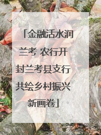 金融活水润兰考 农行开封兰考县支行共绘乡村振兴新画卷
