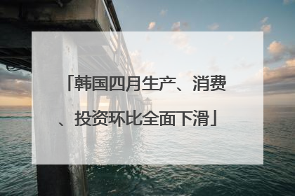 韩国四月生产、消费、投资环比全面下滑