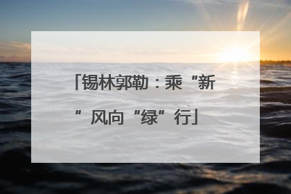 锡林郭勒：乘“新”风向“绿”行