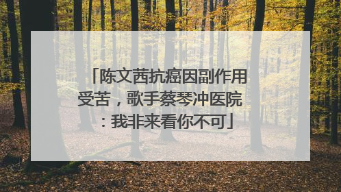 陈文茜抗癌因副作用受苦，歌手蔡琴冲医院：我非来看你不可