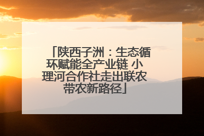 陕西子洲：生态循环赋能全产业链 小理河合作社走出联农带农新路径