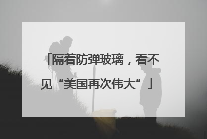 隔着防弹玻璃，看不见“美国再次伟大”