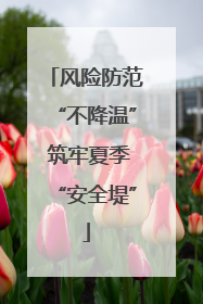 风险防范“不降温” 筑牢夏季“安全堤”