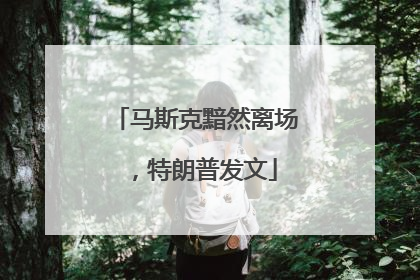 马斯克黯然离场，特朗普发文