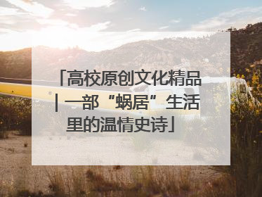 高校原创文化精品｜一部“蜗居”生活里的温情史诗