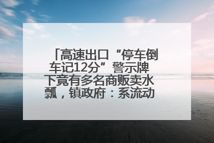 高速出口“停车倒车记12分”警示牌下竟有多名商贩卖水瓢，镇政府：系流动摊位，已多次劝离