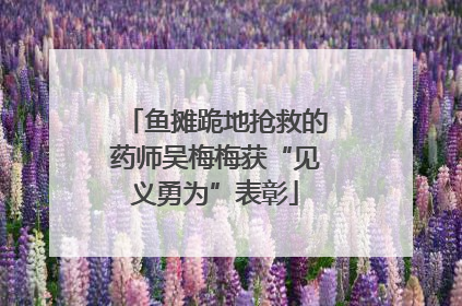 鱼摊跪地抢救的药师吴梅梅获“见义勇为”表彰